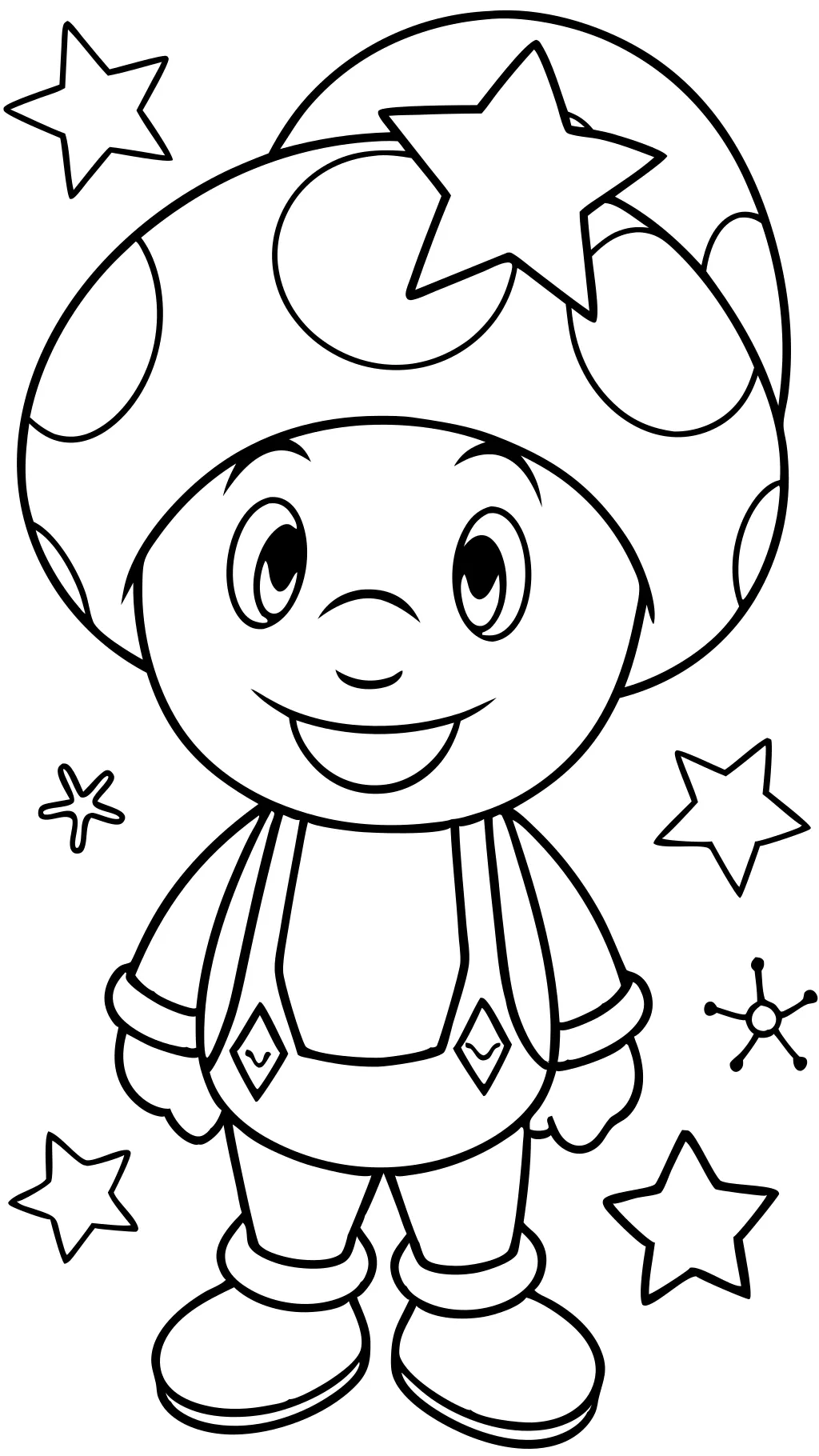 Página para colorear de Mario Toad